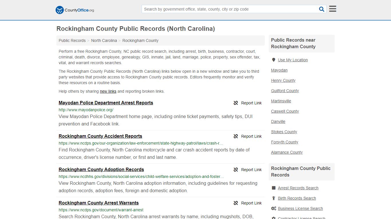 Public Records - Rockingham County, NC (Business, Criminal ...